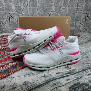 🍩🍩On Cloud Cloudnova White/“Barbie” Pink Running Shoes